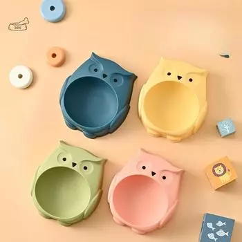 Миска для домашних животных Сова Мультяшный элемент Большая емкость Миска для кошек Нескользящая антиопрокидывающаяся собачья еда Посуда Товары для животных 20.7*18*6.7cm