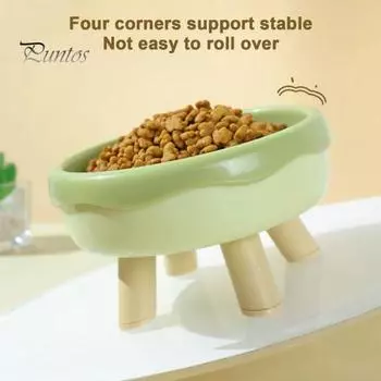 Миска для домашних животных в мультяшной форме, миска для корма для домашних животных, большая емкость, стабильная четвероногий дизайн, блюдо для кормления кошек и собак, товары для домашних животных жёлтый