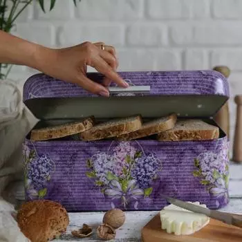 Миска для хлеба с фиолетовым узором «Цветок» 9 л