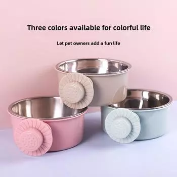 Миска для клетки собаки с защитой от опрокидывания и миской для воды из нержавеющей стали Single bowl-small зелёный