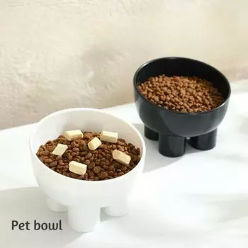 Миска для корма для домашних животных, противоударная миска для корма для собак, миска для кошачьего питья, большой диаметр, миска для кошачьего корма, миска для риса, защищающая от черного цвета подбородок и шею 14*10cm