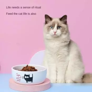 Миска для корма для кошек и собак Керамика Миска для кормления кошек Прочная, легко моющаяся Миска-кормушка Аксессуары для домашних животных Собаки и кошки