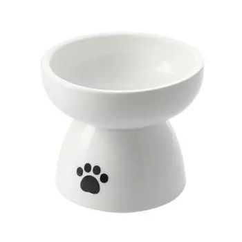 Миска для корма NITORI с приподнятой платформой M 8641082 Нескользящая слоновая кость