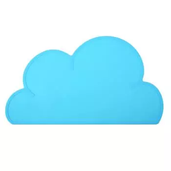 Миска для кормления домашних животных в форме облака, коврик для собак, щенков, силиконовая подставка для еды и воды, синяя белый