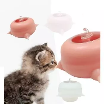 Миска для кормления новорожденных животных Mlik, большая емкость, мягкий силикон с сосками, долговечная миска для щенков, котят, животных розовый