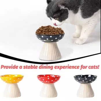 Миска для кошек из смолы Симпатичные миски для кошек из смолы для еды и воды Приподнятые миски для кошек Усы Дружелюбные приподнятые миски для кошек Еда и вода Миски для кошек Маленькие собаки One Size чёрный