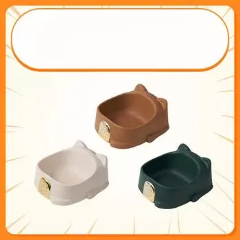 Миска для кошек, легкая, роскошная, в стиле мультфильма «Счастливый кот», миска для домашних животных, противоскользящая, с защитой от опрокидывания, шейная кормушка для собак 22.5*19.5*7cm