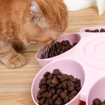 Миска для кошек Pet Pet Pet Pet Pet Pet Pet в форме лепестка, съедобная для разных животных, многофункциональная, наклонная миска для медленного кормления и воды синий