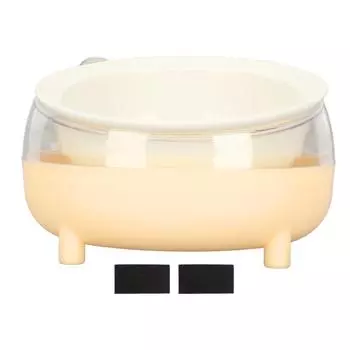 Миска для кошек, препятствующая скольжению, пригодная для посудомоечной машины в микроволновой печи, керамическая приподнятая миска для домашних животных с наклонной подставкой для еды жёлтый