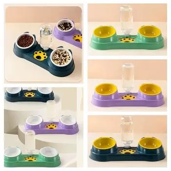 Миска для кошек с косой горловиной, пластиковая миска для риса для кошек, новая миска для кошачьей еды, домашняя