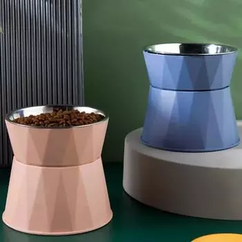 Миска для кошек с высокими ножками, большая емкость для кошек, миска для кормления собак, пластиковая миска из нержавеющей стали для корма для собак белый