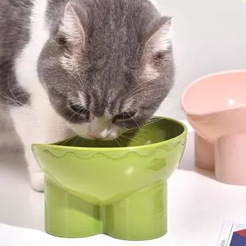 Миска для кошек с защитой от опрокидывания, миска для еды, миска для собаки, защита шеи, миска для домашних животных, миска с высокими ножками, миска для еды кошки