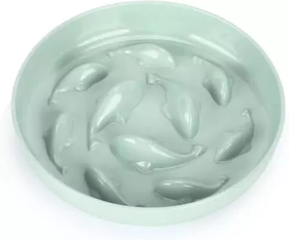 Миска для кошек Slow Food, против глотания и рвоты, здоровое питание для домашних животных, кормление, не проливающиеся миски для домашних животных, нескользящие принадлежности зелёный