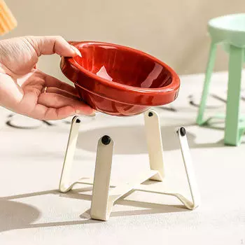 Миска для кошек со съемной подставкой, кормушка для домашних кошек, щенков, маленьких и Short version зелёный