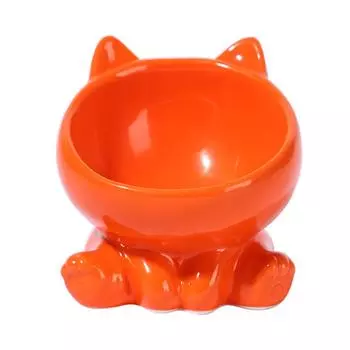 Миска для кошки, интегрированная керамическая диагональная миска для высоких стоп, милая защита шейного отдела позвоночника, миска для собаки, миска для питья для кошки, против черного подбородка белый