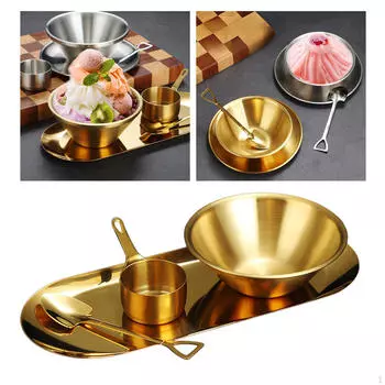 Миска для льда, легкие хлопья, легко моется, многофункциональная, для еды, супа, риса для кухни серебряный