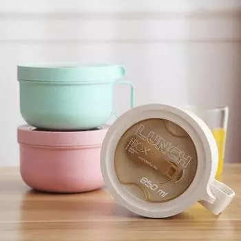 Миска для лапши, 850 мл, герметичная, термостойкая, без BPA, чаша для студентов, бенто с крышкой, кухонные аксессуары розовый
