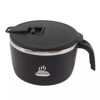 Миска для лапши быстрого приготовления из нержавеющей стали 900 мл Миска для лапши с крышкой для офиса студенческого общежития L