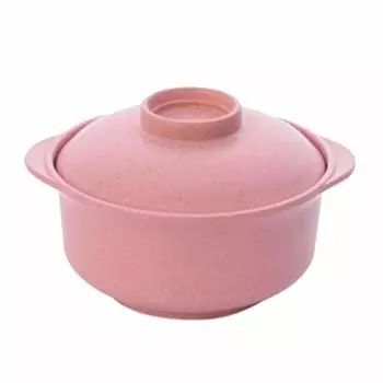 Миска для лапши быстрого приготовления, многофункциональный пищевой контейнер для студентов в скандинавском стиле с крышкой, розовый