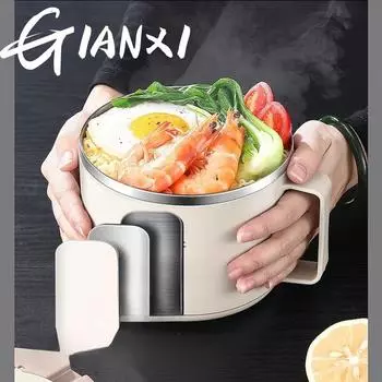 Миска для лапши из нержавеющей стали 316 с крышкой, может сливать воду, миска для лапши, студенческий ланч-бокс для общежития, для личного пользования, в миску