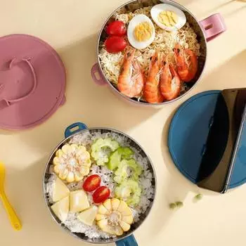 Миска для лапши, прочная, большая емкость, из нержавеющей стали, легкая, салатница с ручкой для дома синий