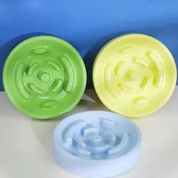 Миска для медленного корма для кошек и собакЗащита от удушьяМиска для медленного корма для домашних животных маленького и среднего размераКруглая утолщенная миска для домашних животных с защитой от опрокидывания