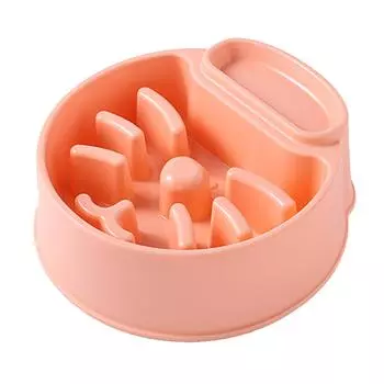 Миска для медленного питания для кошек и собак, цветная, практичная, анти-удушающая, для дома, оранжевая оранжевый