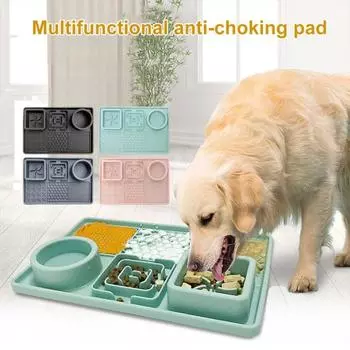 Миска для медленного питания домашних животных Пищевая ценность с присосками способствует пищеварению Замедляет скорость еды розовый