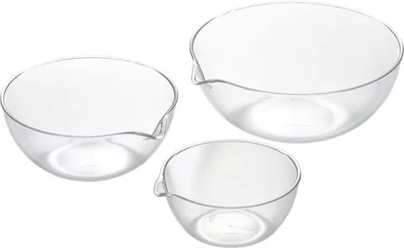Миска для микроволновки Yoshikawa, 3 шт., 4003092, одногорлая (190/380/700мл)