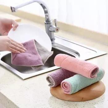 Миска для мытья полотенец из бамбукового волокна. Не допускайте дублирования промасленной тряпки. Бамбуковый уголь на масляной салфетке. розовый/зелёный