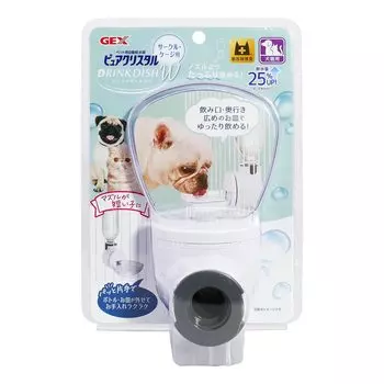 Миска для питья GEX Pure Crystal Pure Crystal W Прикрепляется к круглой неглубокой тарелке для удобства переноски, плоской, короткой, для собак и кошек брахицефалических пород