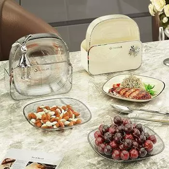 Миска для плевания костями, бытовая пищевая миска для костей, настольная миска для плевания костями, маленькая тарелка, пластиковая миска для костей 6set прозрачный/серебряный