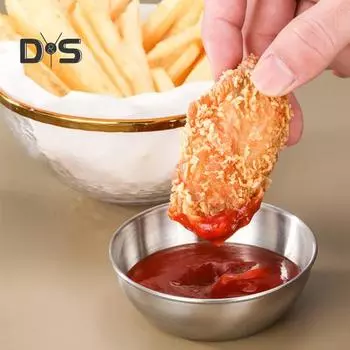 Миска для приправ, однотонная прочная круглая миска из нержавеющей стали, мини-тарелка для закусок для ресторана