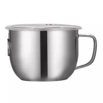 Миска для риса и лапши из нержавеющей стали с ручкой, многофункциональная кастрюля для супа для индукционной плиты, электрическая