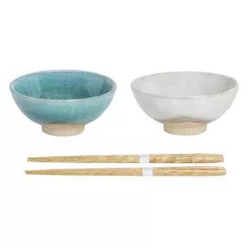 Миска для риса Sky Cloud Диаметр x 6 см x 2 с палочками для еды Пара мисок для риса Sky Cloud и 12,5 K7-04