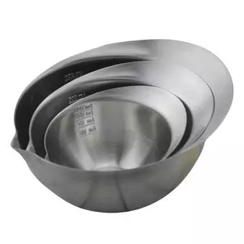 Миска для смешивания со шкалой, глубокие миски для смешивания яиц, салата, для приготовления пищи, вложенные друг в друга, кухонная миска для смешивания из нержавеющей стали 304, кокос