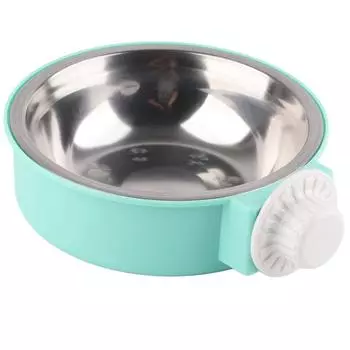 Миска для собак из нержавеющей стали, съемная, подвесная, для клетки, миска для еды и воды, кормушка для курятника зелёный