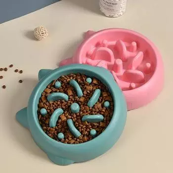 Миска для собак Медленная подача Анти-Чок ПП Материал Диспенсер для кормления щенков