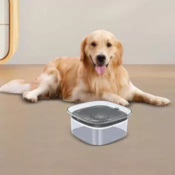 Миска для собак Pet Water 4L Большая емкость Нескользящая Непроливающаяся Медленное питье Непроливаемая для среднего серый