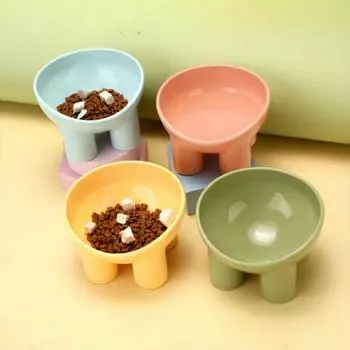 Миска для собак с высокими ножками, нескользящая миска для кошек и собак, защита шеи, миска для корма и воды для домашних животных, антиопрокидывающаяся кормушка для домашних животных, двойная миска для кошек 138x134x90mm зелёный