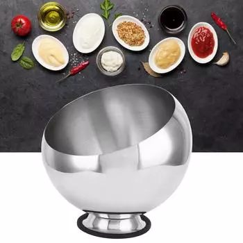 Миска для соуса шведский стол , миска для приправ, нержавеющая сталь, контейнер для приправ в ресторане, соусница с основанием, серебряная настольная миска