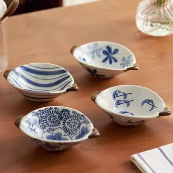 Миска для уксуса с двойной ручкой, японский стиль, фарфоровые десертные тарелки, бытовые Style 4