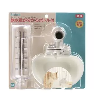 Миска для воды для кошек Richel M с бутылкой, белая