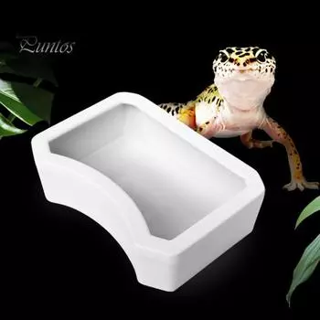 Миска для воды для рептилий, пластиковая пищевая коробка для воды, кормушка для рептилий, посуда для воды, украшение для аквариума для домашних животных чёрный