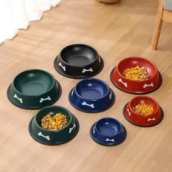 Миска для воды и еды для домашних животных с защитой от опрокидывания, миска для воды с рисунком в виде собачьей кости для собак и кошек M