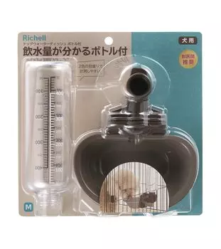 Миска для воды Richell Dog M с бутылкой темно-коричневого цвета
