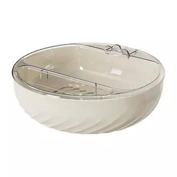 Миска для закусок с держателем для телефона Съемная миска с держателем для телефона Двухслойная сливная корзина Сервировочное блюдо для закусок Поднос для орехов белый