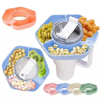 Миска для закусок, силиконовый поднос для закусок, контейнер для закусок для стакана Stanley 40 унций с ручкой зелёный