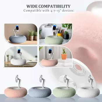 Миска Fuzzy с держателем Kindle, регулируемый милый плюшевый держатель для телефона со съемной чашей, Миска Fuzzy с держателем для телефона One Size зелёный