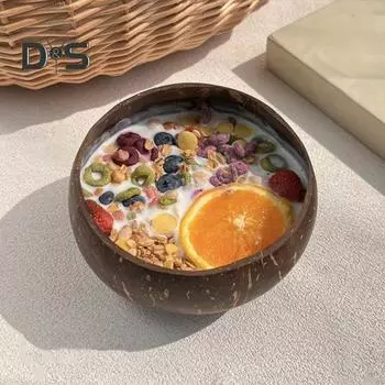 Миска из кокосового дерева, веганский подарок из натуральной кокосовой скорлупы, миски для смузи Acai Buddha, деревенские сервировочные миски, легко моющиеся, изготовленные вручную блюда из кокоса для A